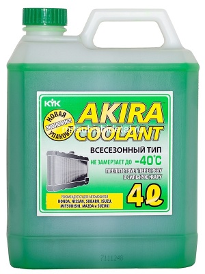 Антифриз зеленый всесезонный -40 Akira Coolant 4 л.